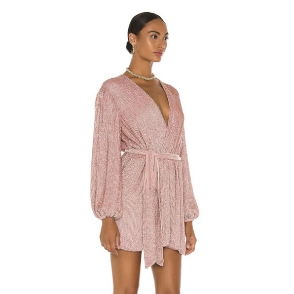 Hello Molly “Dancing Queen” (Sz 0/2, XS/Small) Robe Dress, Champagne Pink - Picture 1 of 7